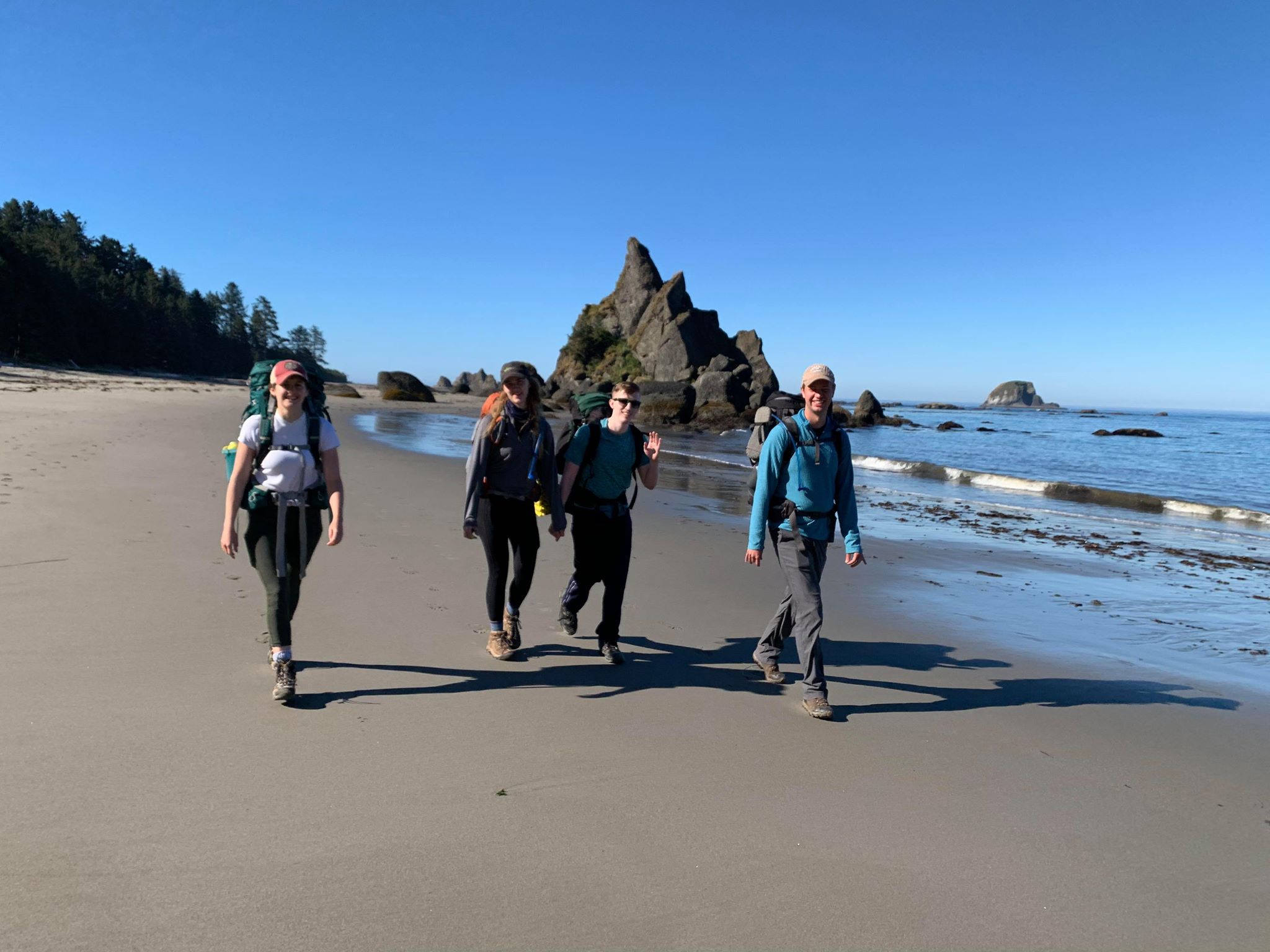 Walking on the coastal beach